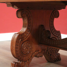 Load image into Gallery viewer, x SOLD Antique French Refectory Table, Twin Pedestal Kitchen or Dining Table, Oak Table B11135