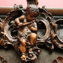 Load image into Gallery viewer, x SOLD Vintage Statue Holder, Wall Hanging Worship Stand Cupids, Hand Painted Scenes. B10200