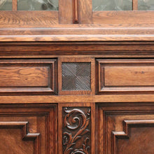 Load image into Gallery viewer, x SOLD Antique French Oak China Cabinet, 2 Height Bookcase with Turned Columns Buffet. B10214