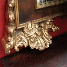 Load image into Gallery viewer, x SOLD Antique Italian Mirror, Antique Gilt and Burr Walnut Wall Hall or Vanity Mirror. B9806