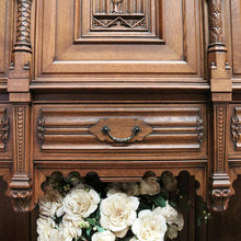 Load image into Gallery viewer, x SOLD Antique Belgium Gothic Sideboard, Sacrament Cabinet, 3 Door Drawer Church Chest B10862