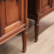 Load image into Gallery viewer, x SOLD Pair Antique French Walnut and Marble Bedside Table Lamp Tables Hall Cupboards B10845