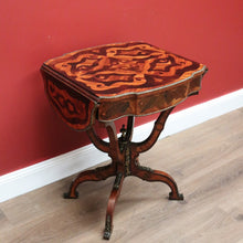 Load image into Gallery viewer, X SOLD Antique French Side Table, Lamp Table, Walnut and Brass Drop Side Sewing Table B10646