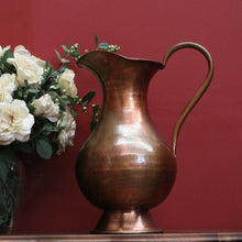 Load image into Gallery viewer, Antique French Copper Jug, Water pitcher, Water Bucket, Flower Holder or Vase B10626