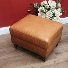Load image into Gallery viewer, x SOLD Coco Republic Tan Leather Ottoman, Footstool, Ford Studded Ottoman Brown Birch B11006