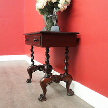Load image into Gallery viewer, x SOLD Antique English Mahogany Hall Table, Side Table, Single Drawer Hall Table, Desk. B10055