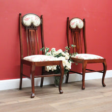 Load image into Gallery viewer, x SOLD A Pair of Vintage Maple Art Nouveau Bed Room Chairs Seat Hall Chairs. B10707