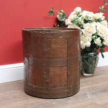 Load image into Gallery viewer, x SOLD Antique French Coal Bucket, Kindling Bucket, Oak and Metal Umbrella Holder B11107
