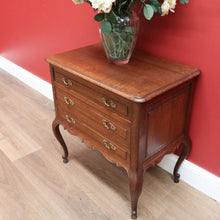 Load image into Gallery viewer, x SOLD Antique French Sewing Cabinet, French Oak Bedside Cabinet, 2 Drawer Lamp Table B10690