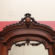 Load image into Gallery viewer, x SOLD Antique French Wardrobe, Walnut and Cane Armoire with Bevelled Mirror Door & Key B11116