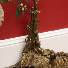 Load image into Gallery viewer, x SOLD Antique Brass Umbrella Holder Stand, Farm House Umbrella Holder Dog and Horn B10502