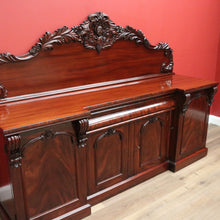 Load image into Gallery viewer, x SOLD Australia Cedar Breakfront Sideboard Cabinet with Carved Backboard B10714