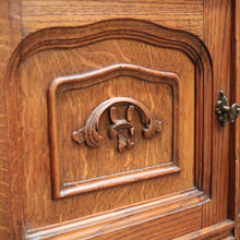 Load image into Gallery viewer, x SOLD Antique French Oak and Marble Bedside Cabinet, Lamp or Side Tables, Marble Tops B11203