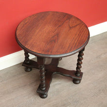 Load image into Gallery viewer, x SOLD Antique Lamp Table, Antique French Oak Spiral Leg, Cross Stretcher Side Table. B10230