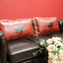 Load image into Gallery viewer, x SOLD Vintage Charleston Polo Cushions, Lounge Cushion, Pillows, Leather and Cushions B11208