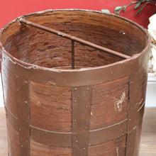 Load image into Gallery viewer, x SOLD Antique French Coal Bucket, Kindling Bucket, Oak and Metal Umbrella Holder B11107
