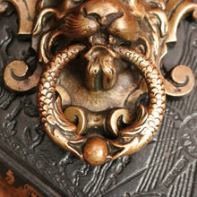 Load image into Gallery viewer, x SOLD Antique French Brass Door Knocker, Antique Brass Lion's Head, Dragon Ring Handle B10768