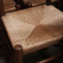 Load image into Gallery viewer, x SOLD Set of Six Antique French Ladder Back Dining Chairs or Kitchen Chairs, Rush Seat. B10943