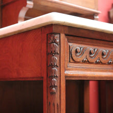 Load image into Gallery viewer, x SOLD Pair Antique French Walnut and Marble Bedside Table Lamp Tables Hall Cupboards B10845