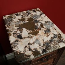 Load image into Gallery viewer, x SOLD Pair of Antique French Bedside Tables, 4 Drawer Cabinets, Lamp Tables Marble Oak. B10526