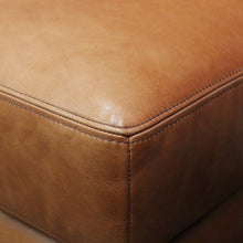 Load image into Gallery viewer, x SOLD Coco Republic Tan Leather Ottoman, Footstool, Ford Studded Ottoman Brown Birch B11006