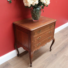 Load image into Gallery viewer, x SOLD Antique French Sewing Cabinet, French Oak Bedside Cabinet, 2 Drawer Lamp Table B10690