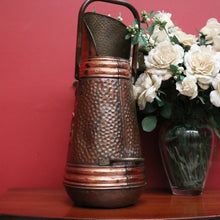 Load image into Gallery viewer, x SOLD Antique Copper and Brass Coal Scuttle, Umbrella Walking Stick Holder Doorstop. B10118