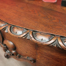 Load image into Gallery viewer, x SOLD Antique French Oak Centre Table Sofa Table, Cross Stretcher Base Table with Fleur de Lis to Apron. B10331