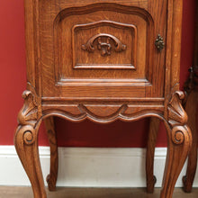 Load image into Gallery viewer, x SOLD Antique French Oak and Marble Bedside Cabinet, Lamp or Side Tables, Marble Tops B11203