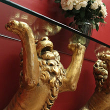 Load image into Gallery viewer, x SOLD Vintage Italian Gilt Lion Pedestal Hall Table, Console Table, Sofa or Side Table B10993