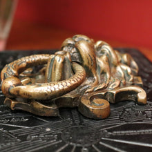 Load image into Gallery viewer, x SOLD Antique French Brass Door Knocker, Antique Brass Lion's Head, Dragon Ring Handle B10768