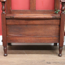 Load image into Gallery viewer, x SOLD Antique Hall Seat, Blanket Box Base, Australian Gothic Entry Foyer Armchair Seat B10793