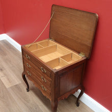 Load image into Gallery viewer, x SOLD Antique French Sewing Cabinet, French Oak Bedside Cabinet, 2 Drawer Lamp Table B10690