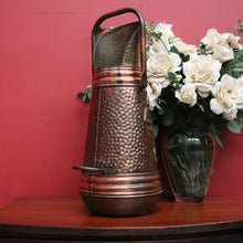 Load image into Gallery viewer, x SOLD Antique Copper and Brass Coal Scuttle, Umbrella Walking Stick Holder Doorstop. B10118
