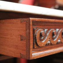 Load image into Gallery viewer, x SOLD Pair Antique French Walnut and Marble Bedside Table Lamp Tables Hall Cupboards B10845