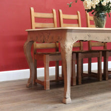 Load image into Gallery viewer, x SOLD Antique French Dining Table, Antique Raw Bleached Oak Kitchen Table, Carved Legs B10580