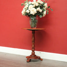 Load image into Gallery viewer, x SOLD Antique English Walnut Wine Table, Antique Circular Lamp or Pedestal Side Table. B9742