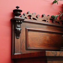 Load image into Gallery viewer, x SOLD Antique English Rosewood Sideboard Fretwork Backboard and Doors Twin Pedestals. B9851
