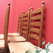 Load image into Gallery viewer, x SOLD Set of Six Antique French Ladder Back Dining Chairs or Kitchen Chairs, Rush Seat. B10943