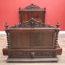 Load image into Gallery viewer, Antique French Queen Bed, Carved Oak French Bed, incl. Head, Foot, Rails, Slats B11164