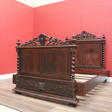 Load image into Gallery viewer, x SOLD Antique French Queen Bed, Carved Oak French Bed, incl. Head, Foot, Rails, Slats B11164