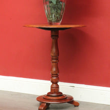 Load image into Gallery viewer, x SOLD Antique English Walnut Wine Table, Antique Circular Lamp or Pedestal Side Table. B9742