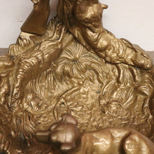 Load image into Gallery viewer, x SOLD Antique Brass Umbrella Holder Stand, Farm House Umbrella Holder Dog and Horn B10502