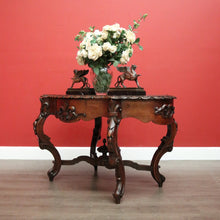 Load image into Gallery viewer, x SOLD Antique French Oak Centre Table Sofa Table, Cross Stretcher Base Table with Fleur de Lis to Apron. B10331