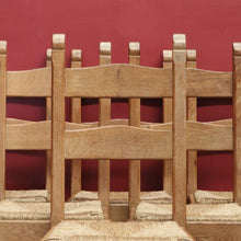 Load image into Gallery viewer, x SOLD Set of 6 French Chairs, 6 Antique Oak and Rush Seat Dining Chairs Kitchen Chairs B10936