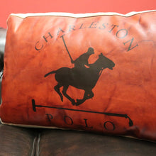 Load image into Gallery viewer, x SOLD Vintage Charleston Polo Cushions, Lounge Cushion, Pillows, Leather and Cushions B11208