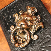 Load image into Gallery viewer, x SOLD Antique French Brass Door Knocker, Antique Brass Lion's Head, Dragon Ring Handle B10769