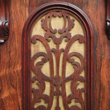 Load image into Gallery viewer, x SOLD Antique English Rosewood Sideboard Fretwork Backboard and Doors Twin Pedestals. B9851