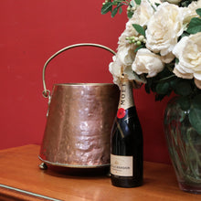 Load image into Gallery viewer, x SOLD Antique French Brass Copper Ice Bucket, Coal Scuttle Pot Planter Umbrella Holder B10735