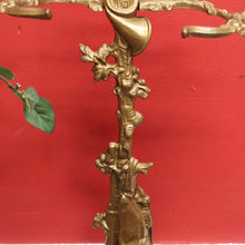 Load image into Gallery viewer, x SOLD Antique Brass Umbrella Holder Stand, Farm House Umbrella Holder Dog and Horn B10502